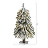 Flocked Grand Alpine Artificial Christmas Tree with 35 Clear Lights and 111 Bendable Branches on Natural Trunk