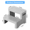 2 Step Stool for Kids Toddlers Moclever Toilet Stool for Potty Training Bathroom with Anti Slipping Surface to Reach Kitchen Counter Bed, Grey