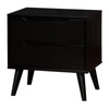 Belkor Mid-Century Modern Wood 2-Drawer Nightstand in Black