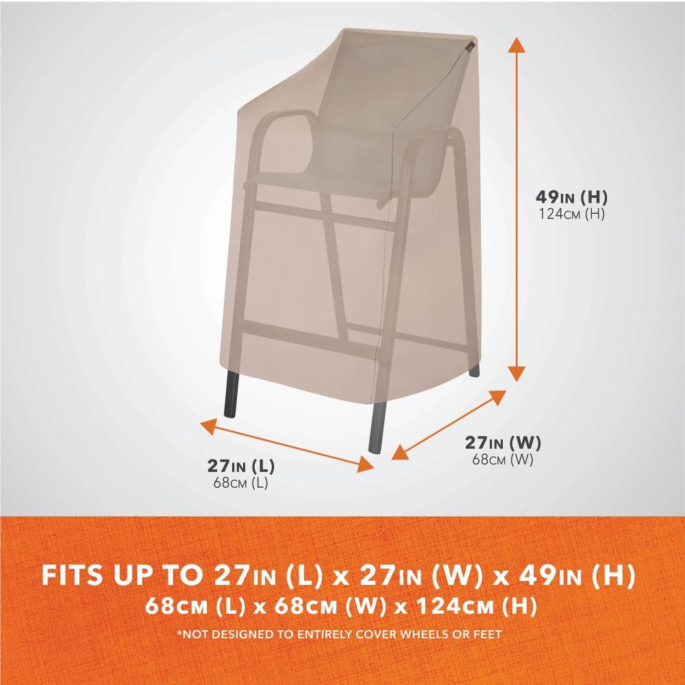 Basics Stackable High Back Chair & Bar Stool Cover, Beige, Set of 2