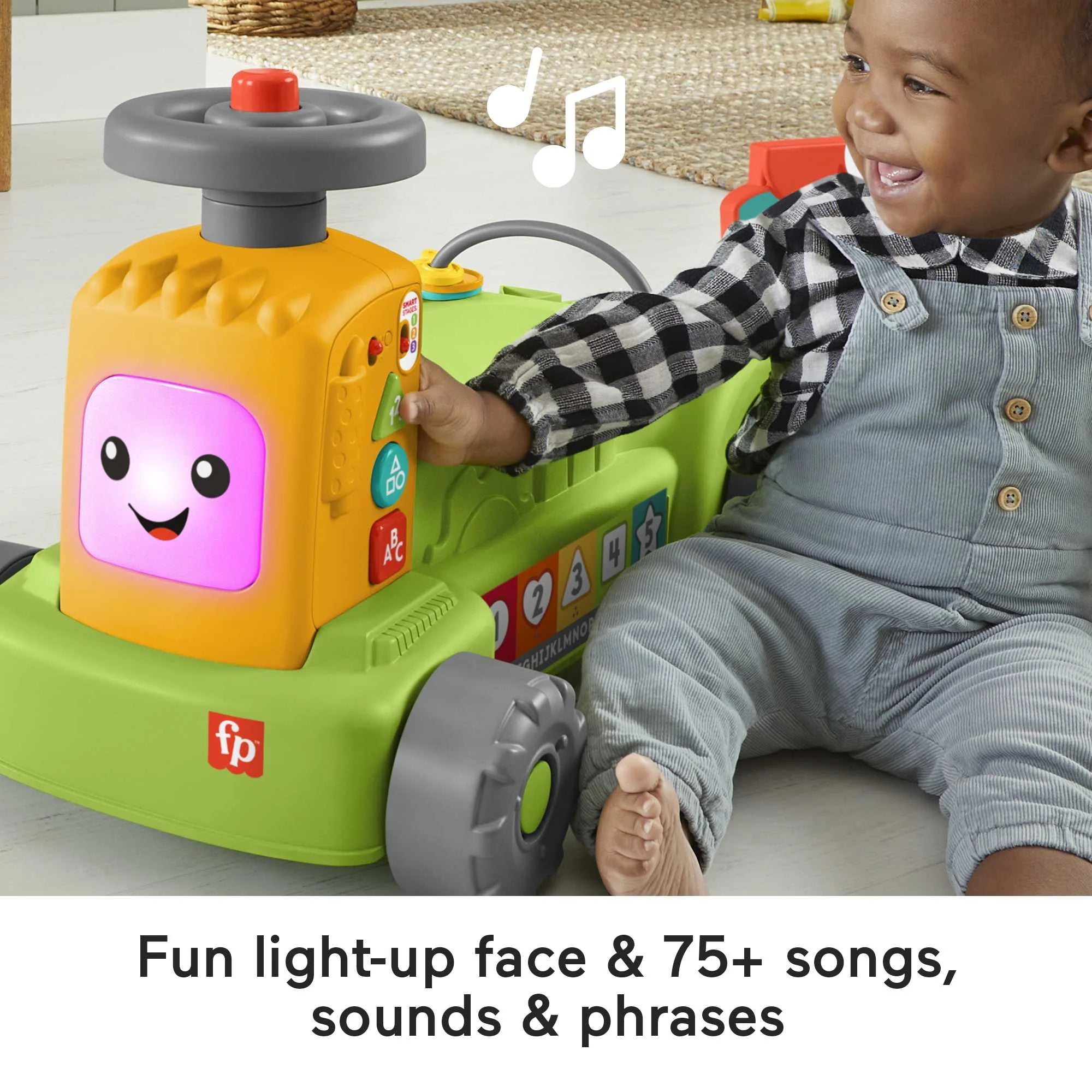 4-in-1 Farm to Market Tractor Ride-On Learning Toy for Baby & Toddlers