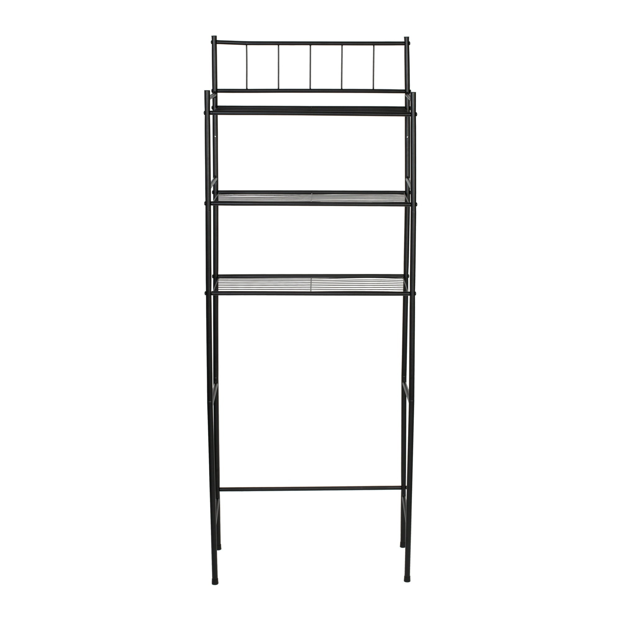3-Tier Steel Over-The-Toilet Space Saver, Black