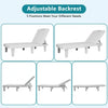 1-Piece Plastic Outdoor Chaise Lounge with Retractable Tray