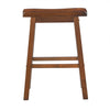 Saddle Seat Counter Height Backless Stools - Warm Cherry Finish