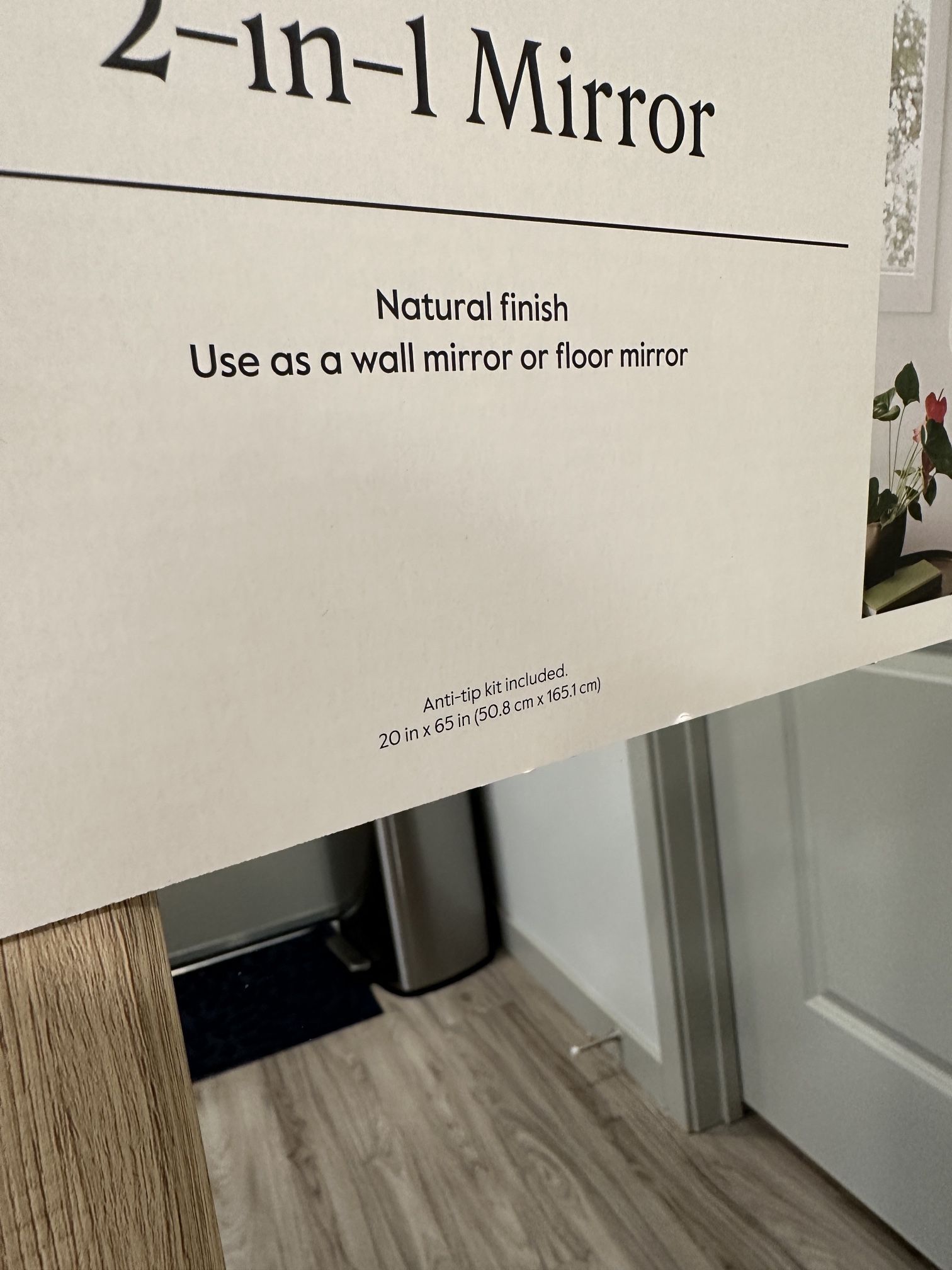 2-in-1 Wall or Floor Mirror- Unopened