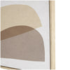 Brown Wooden Overlapping Shapes Abstract Wall Decor with White Fabric Detailing