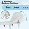 1-Piece Plastic Outdoor Chaise Lounge with Retractable Tray