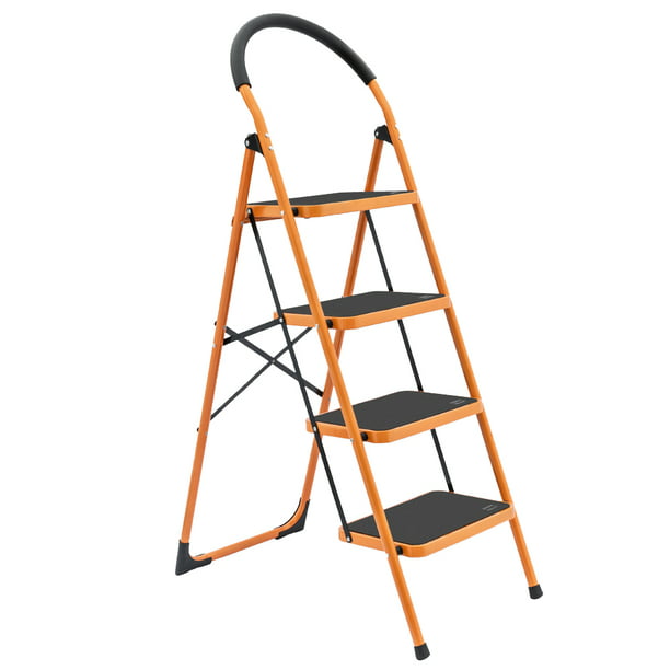4 Step Ladder, Portable Step Stool, for Kitchen, Office, Bathroom, and Garage, 330lbs Weight Capacity