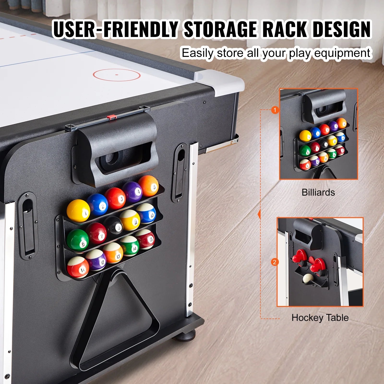3 in 1 Swivel Multifunctional Sports Game Table with Air Hockey & Billiards/Pool & Table Tennis - TABLETOPS ONLY