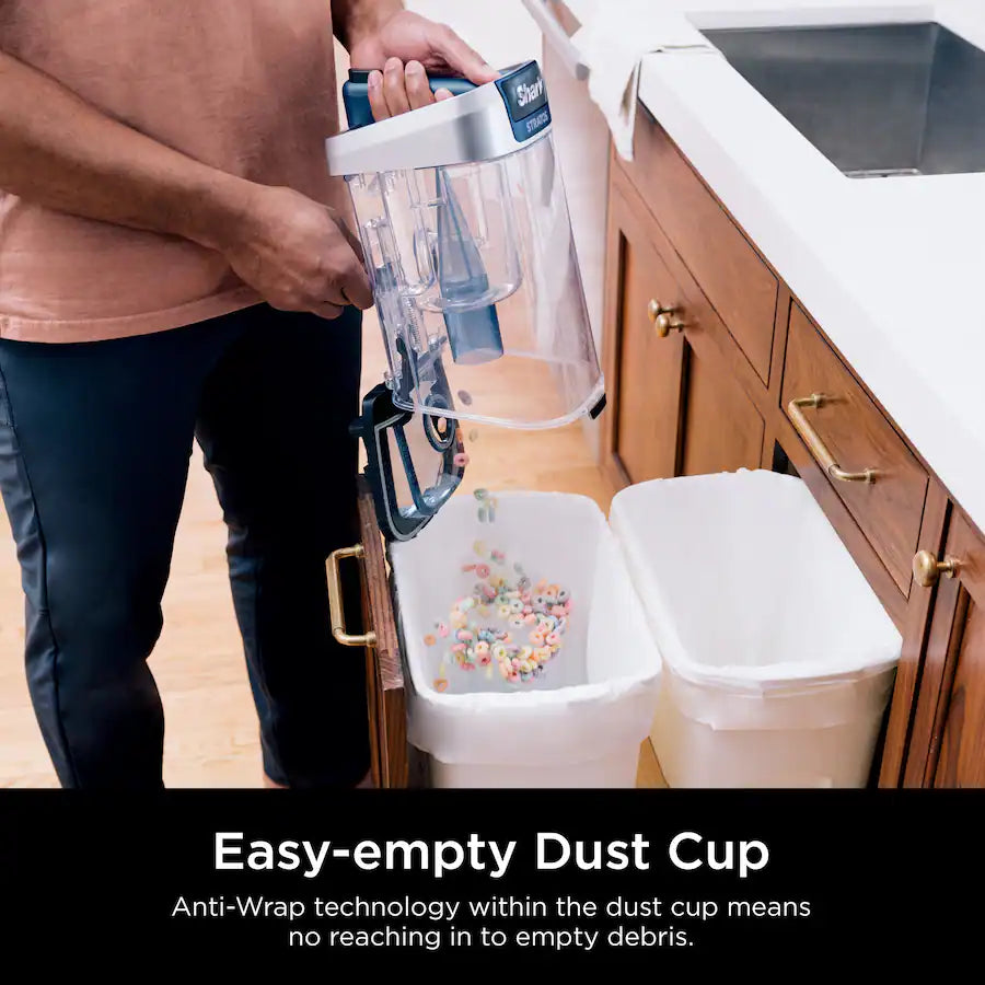 Stratos Upright Vacuum with DuoClean PowerFins HairPro, Self-Cleaning Brushroll, Odor Neutralizer Technology - Navy