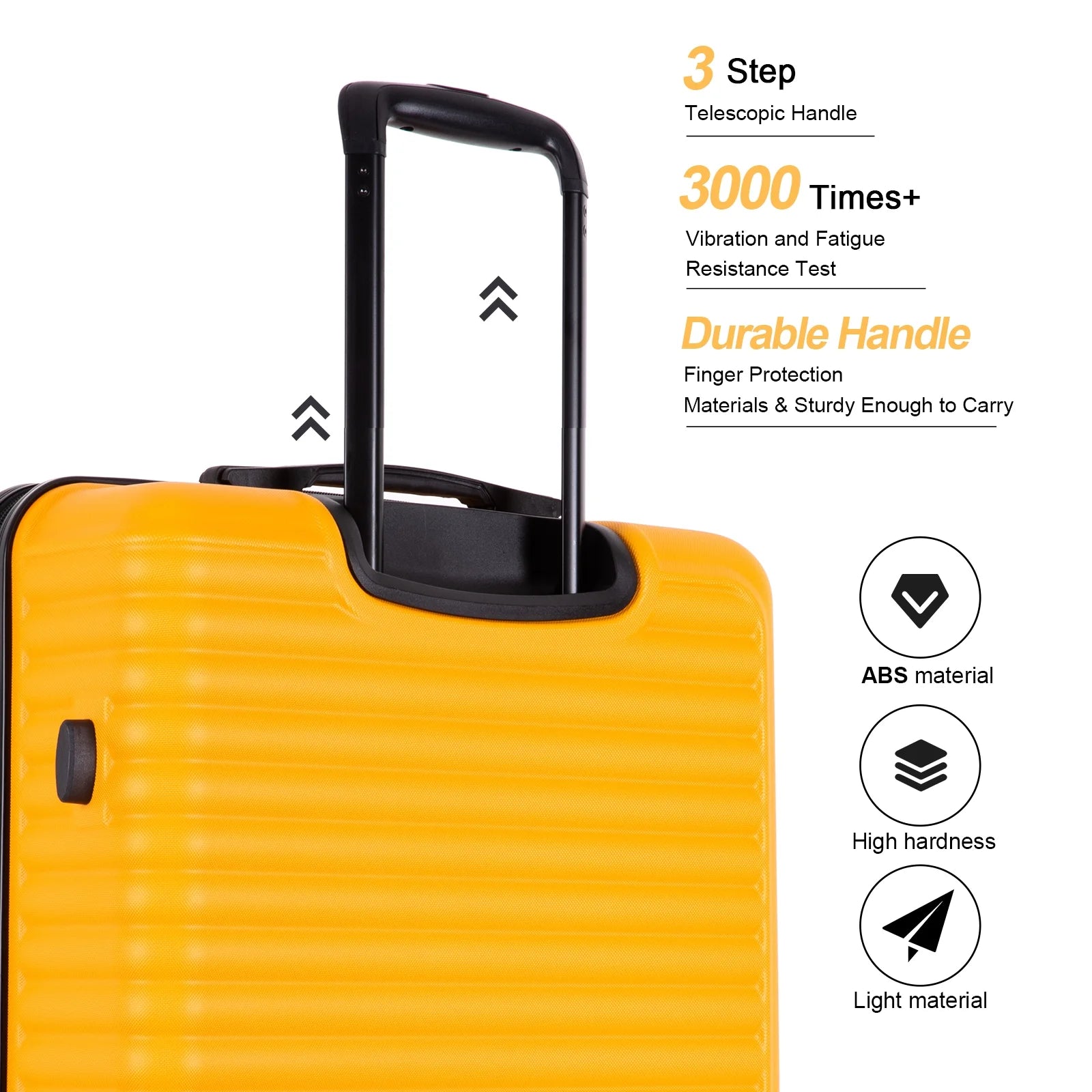 1 Piece Hardside Luggage Hardshell Lightweight Suitcase with TSA Lock Spinner Wheels (Orange)