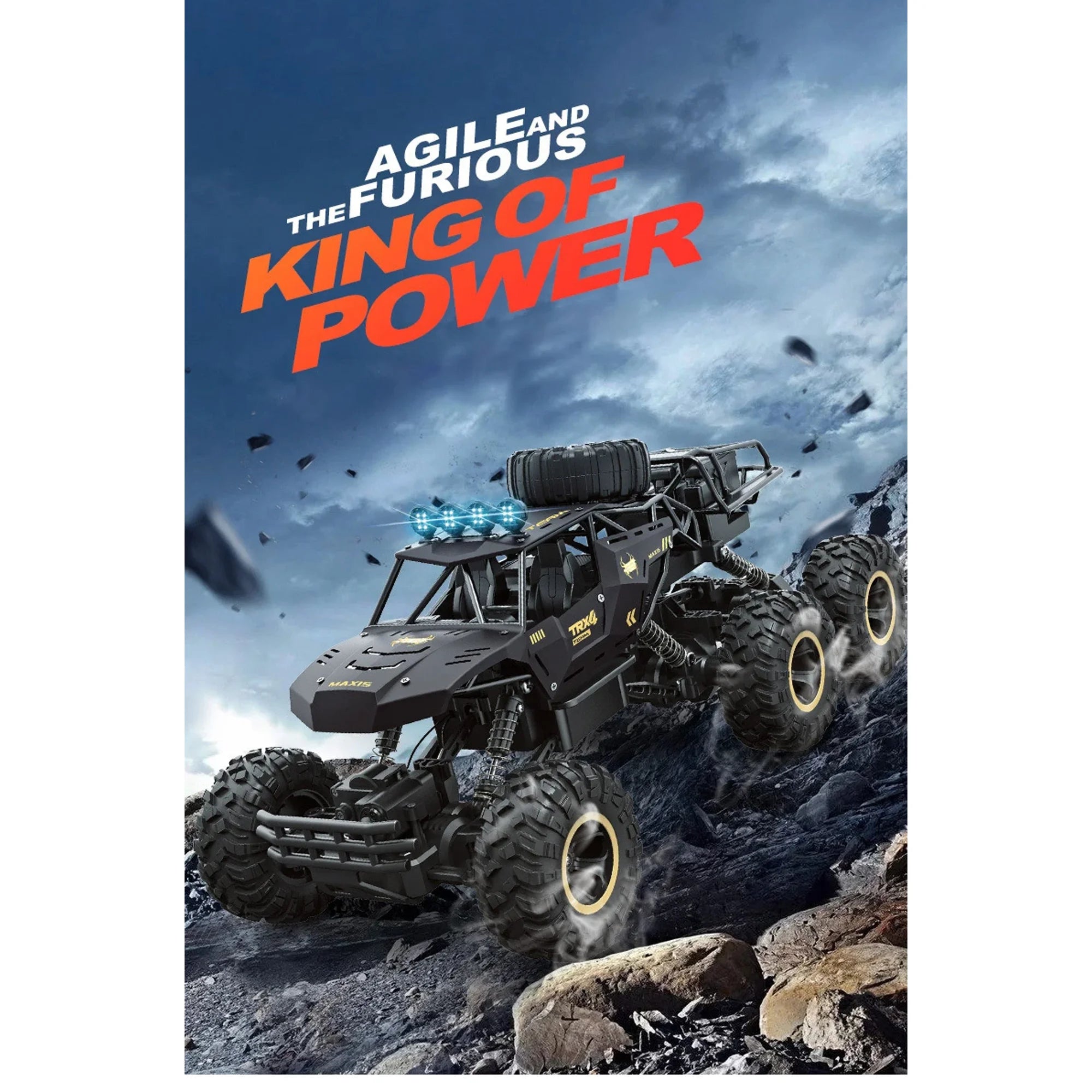 Metal Car Large 6 Wheel 4WD RC Truck Oversized RC Car Metal Alloy Body Remote Control Offroad 4x4 Vehicles Electric Toys