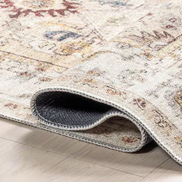 Hadleigh Persian Machine Washable Beige Oriental Runner Rug