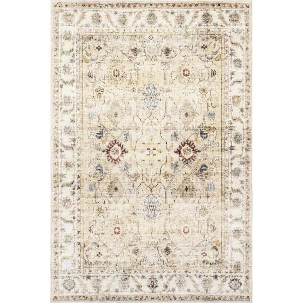 Hadleigh Persian Machine Washable Beige Oriental Runner Rug