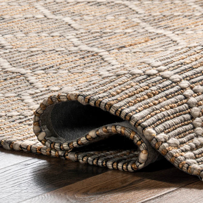 Leanne Geometric Jute and Wool Area Rug 3'x5'