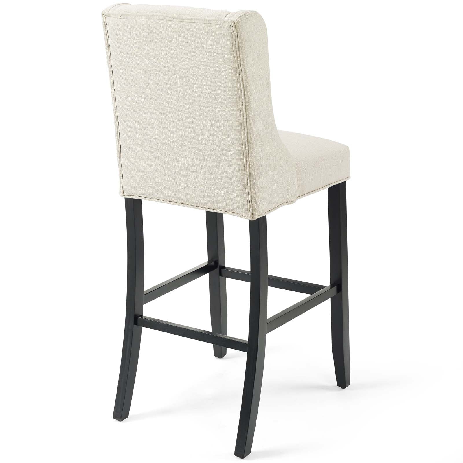 Baronet Tufted Button Upholstered Fabric Bar Stool in Beige (1)