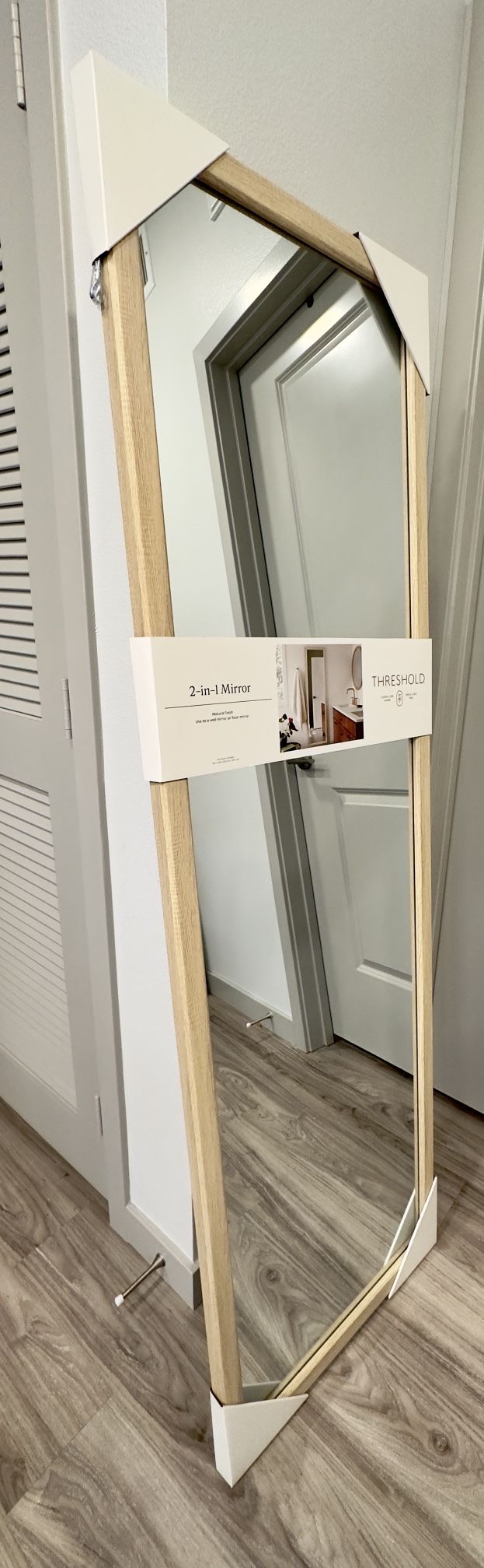 2-in-1 Wall or Floor Mirror- Unopened