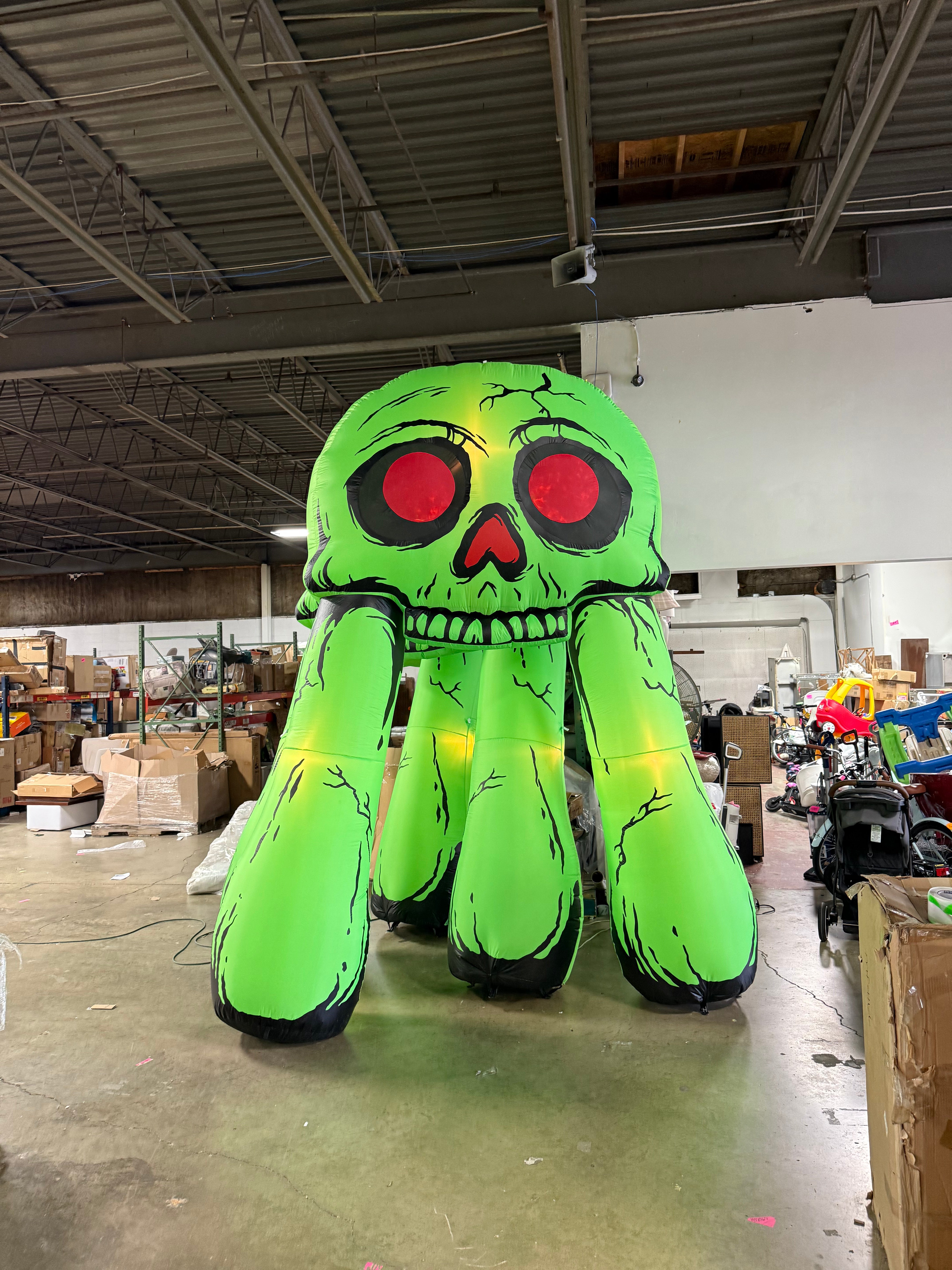 LED Skull Archway Inflatable Halloween Projection Decoration Green