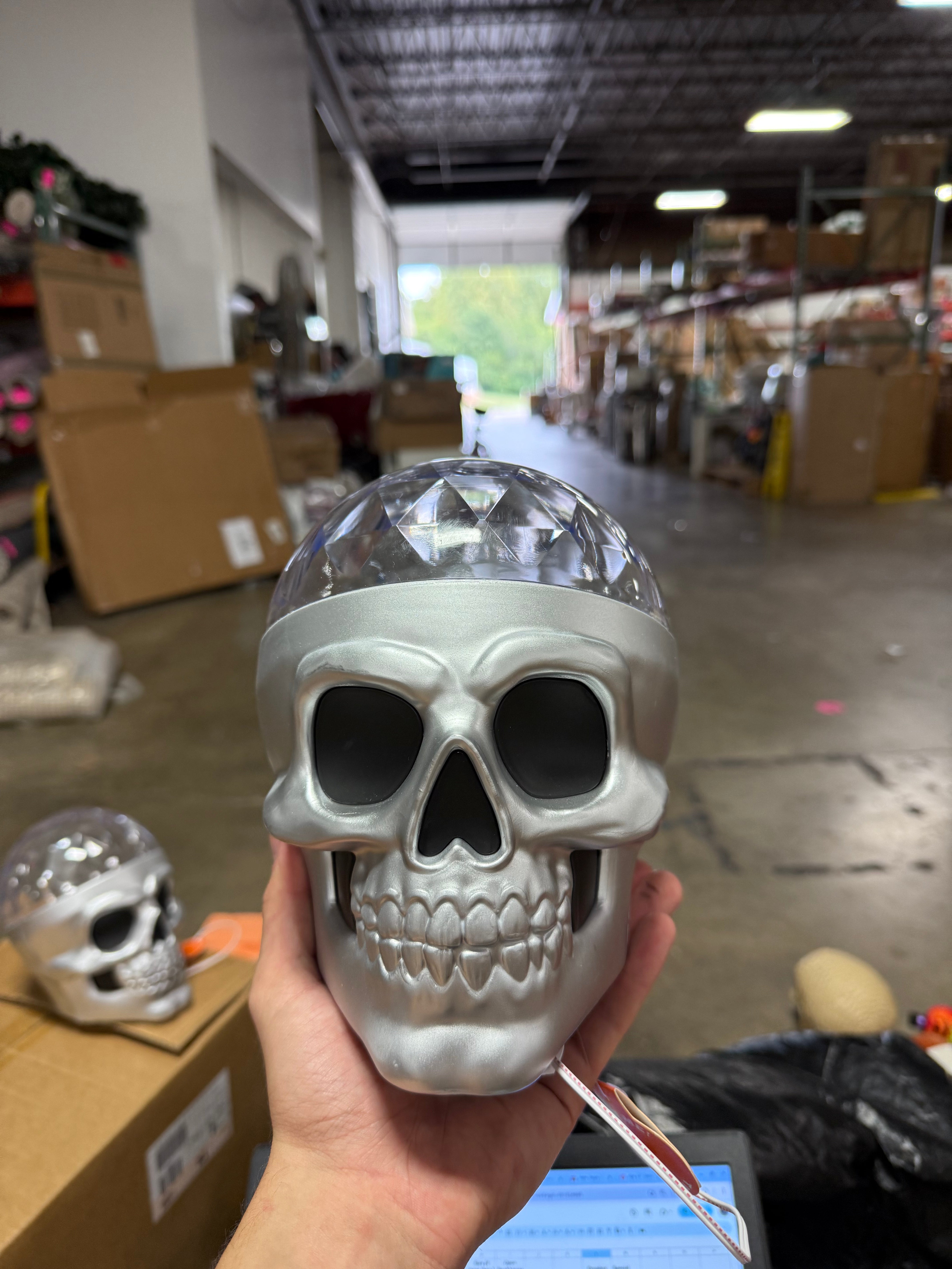 LED Disco Neon Halloween Sound And Lights Skull