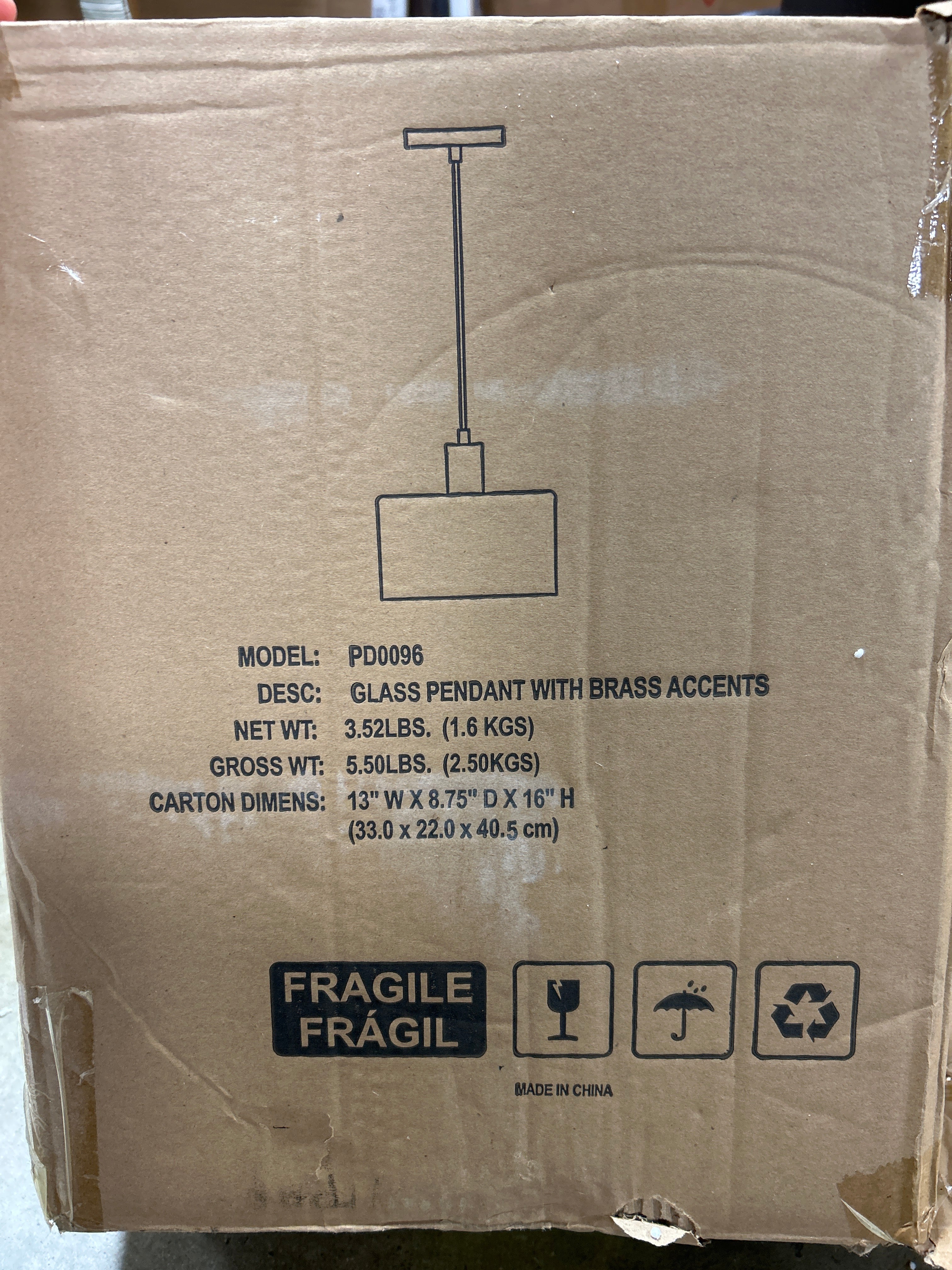 Pendant with Glass Shade