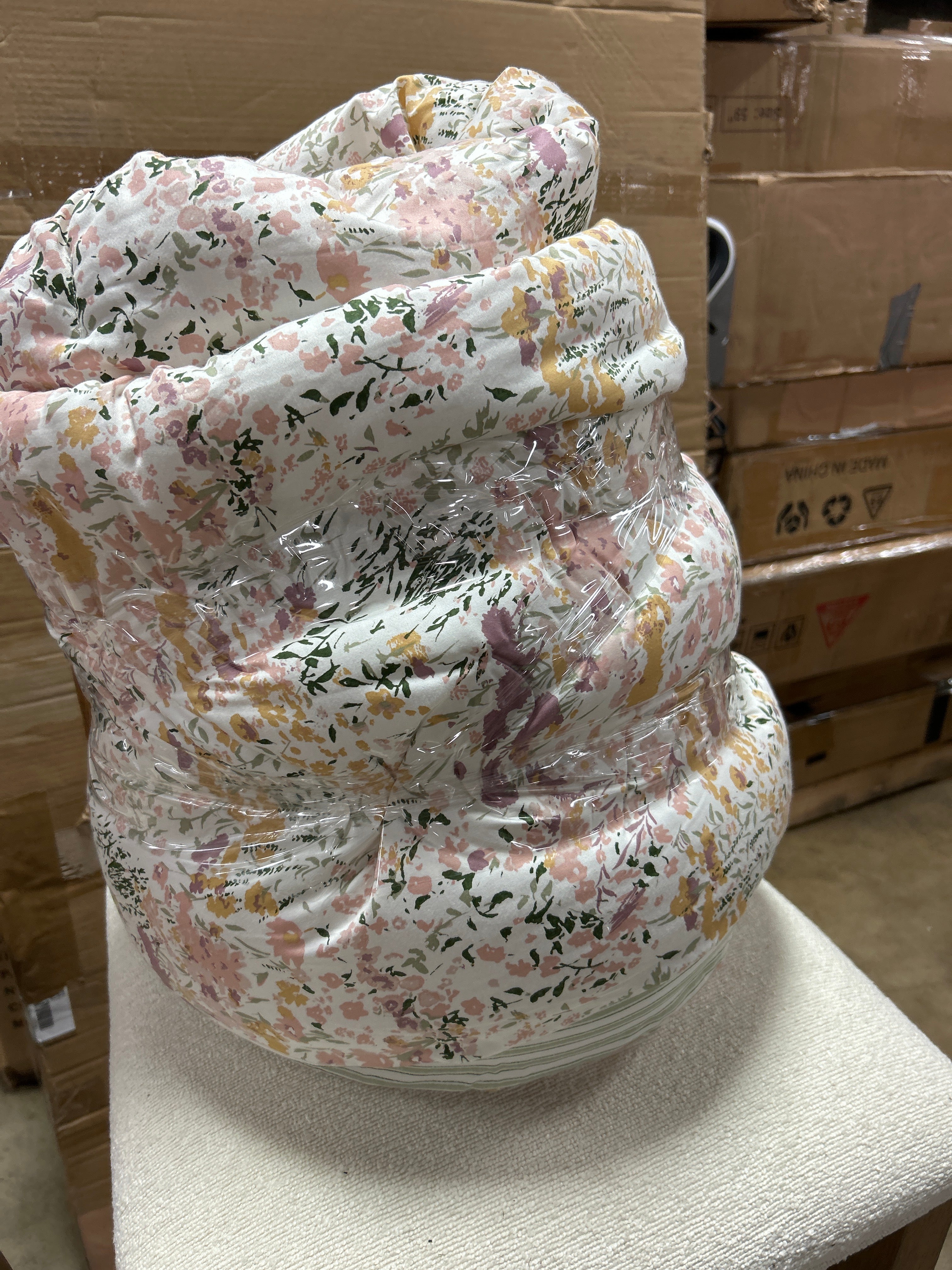 Reversible Floral and Stripe COMFORTER ONLY Pink/Green - Twin/Twin XL