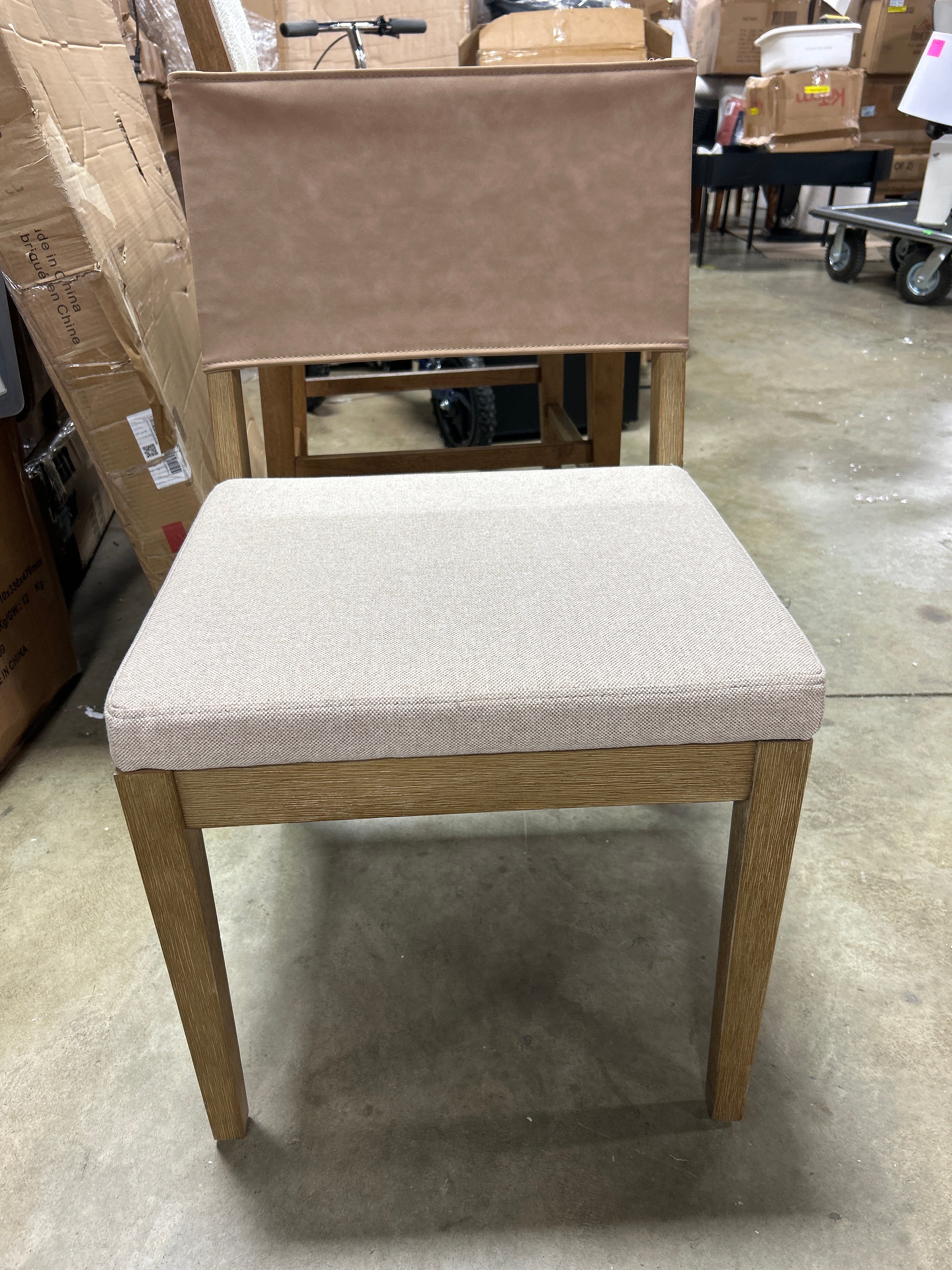 Wood Counter Height Bar Stool Light Brown Flax 1-Piece