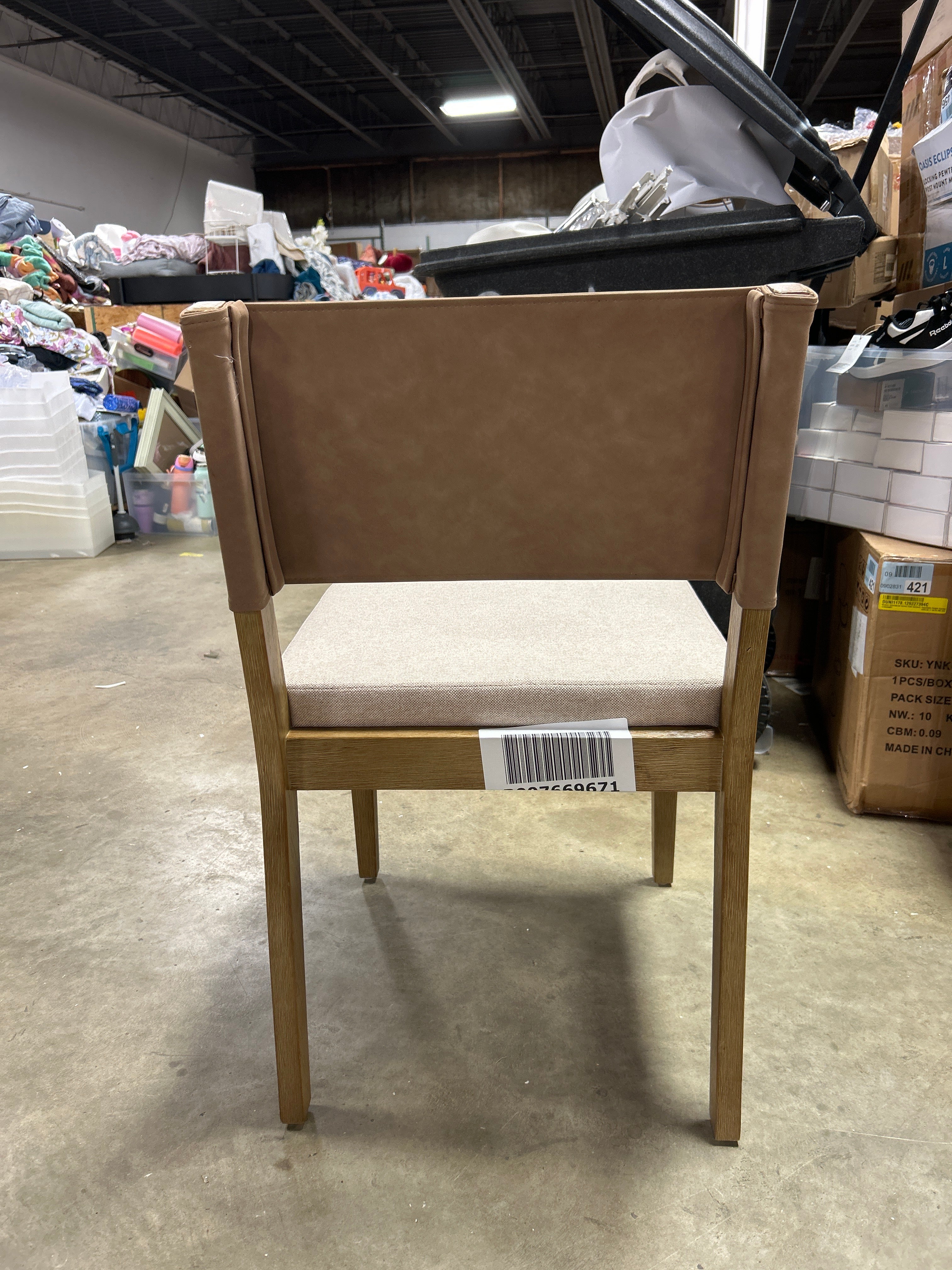Wood Counter Height Bar Stool Light Brown Flax 1-Piece