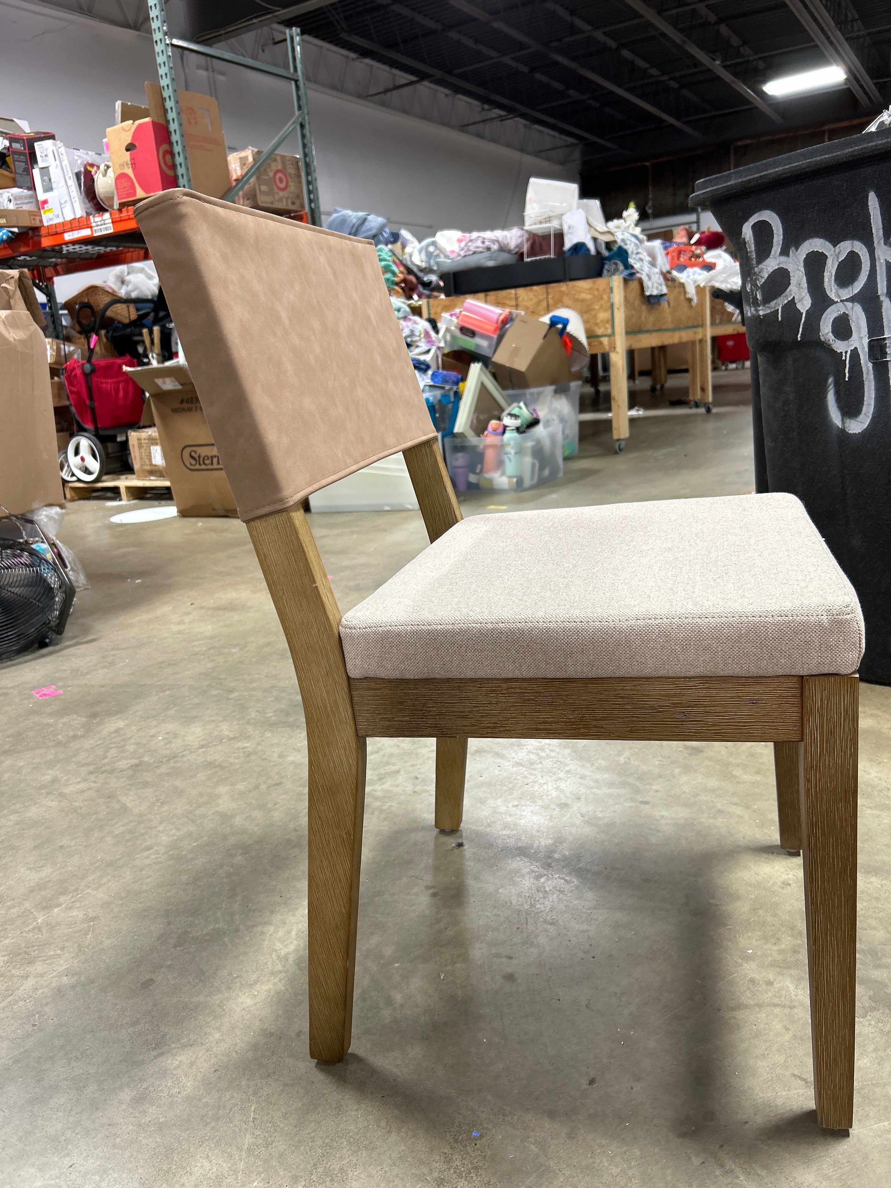 Wood Counter Height Bar Stool Light Brown Flax 1-Piece