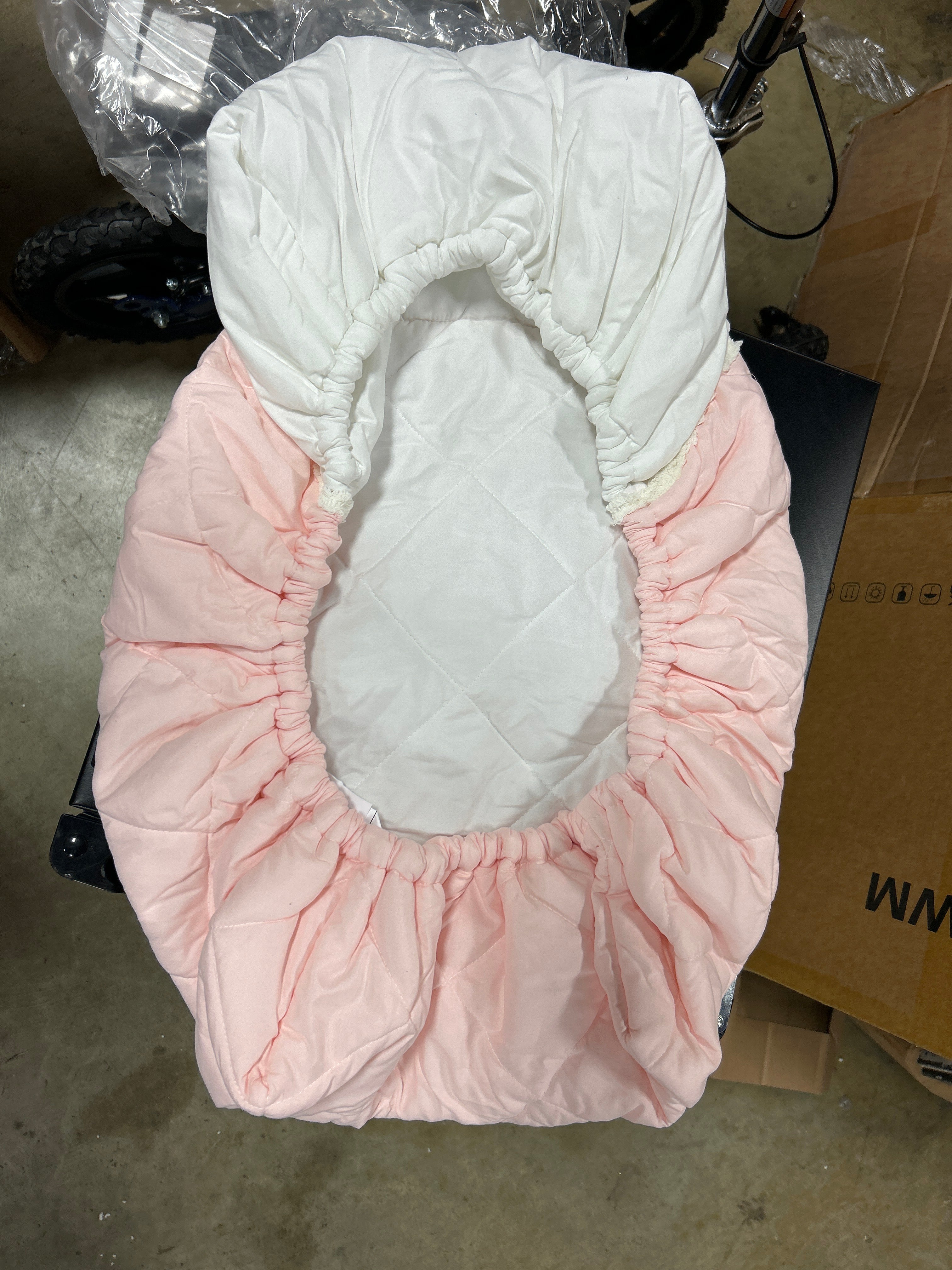 Pink and Off White Boho Chic Modern Pastel Changing Pad Cover