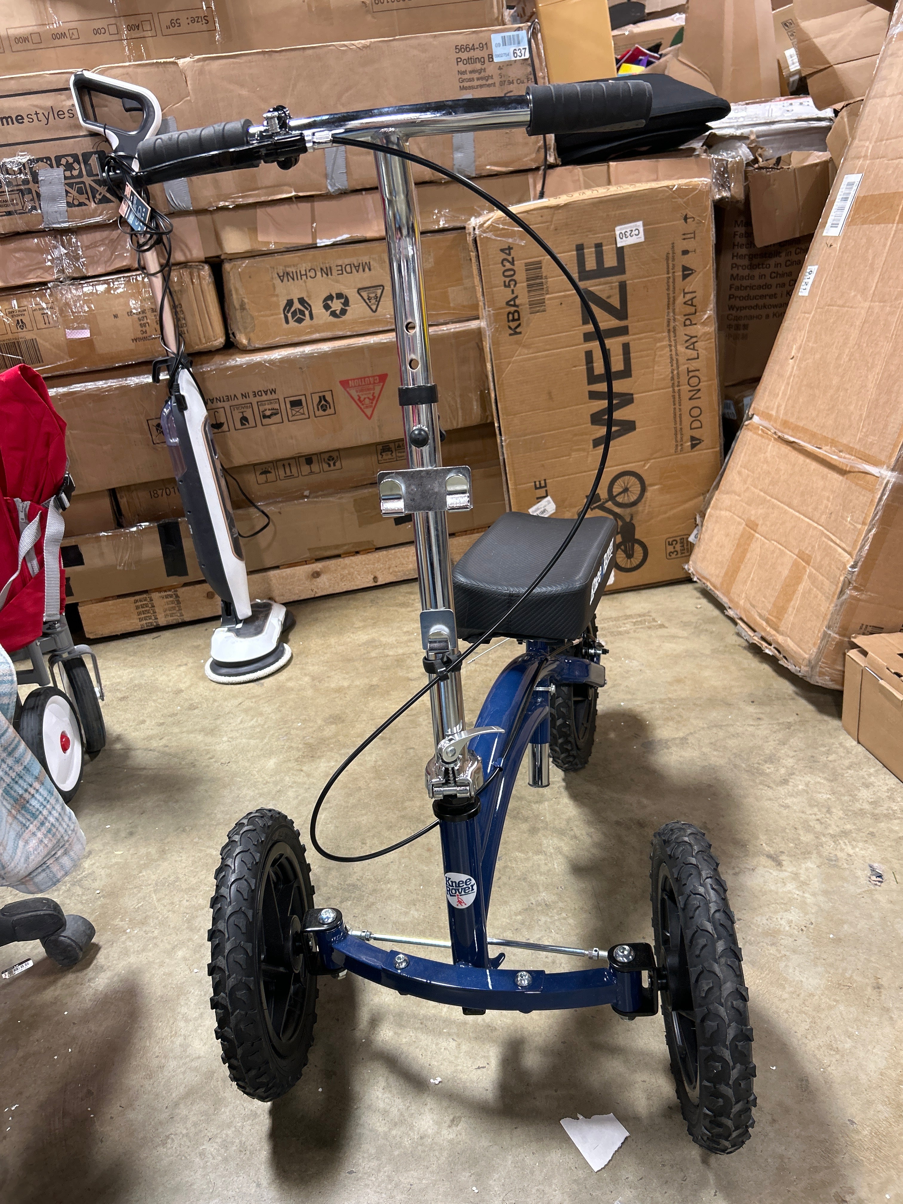 All Terrain Steerable Knee Scooter Blue