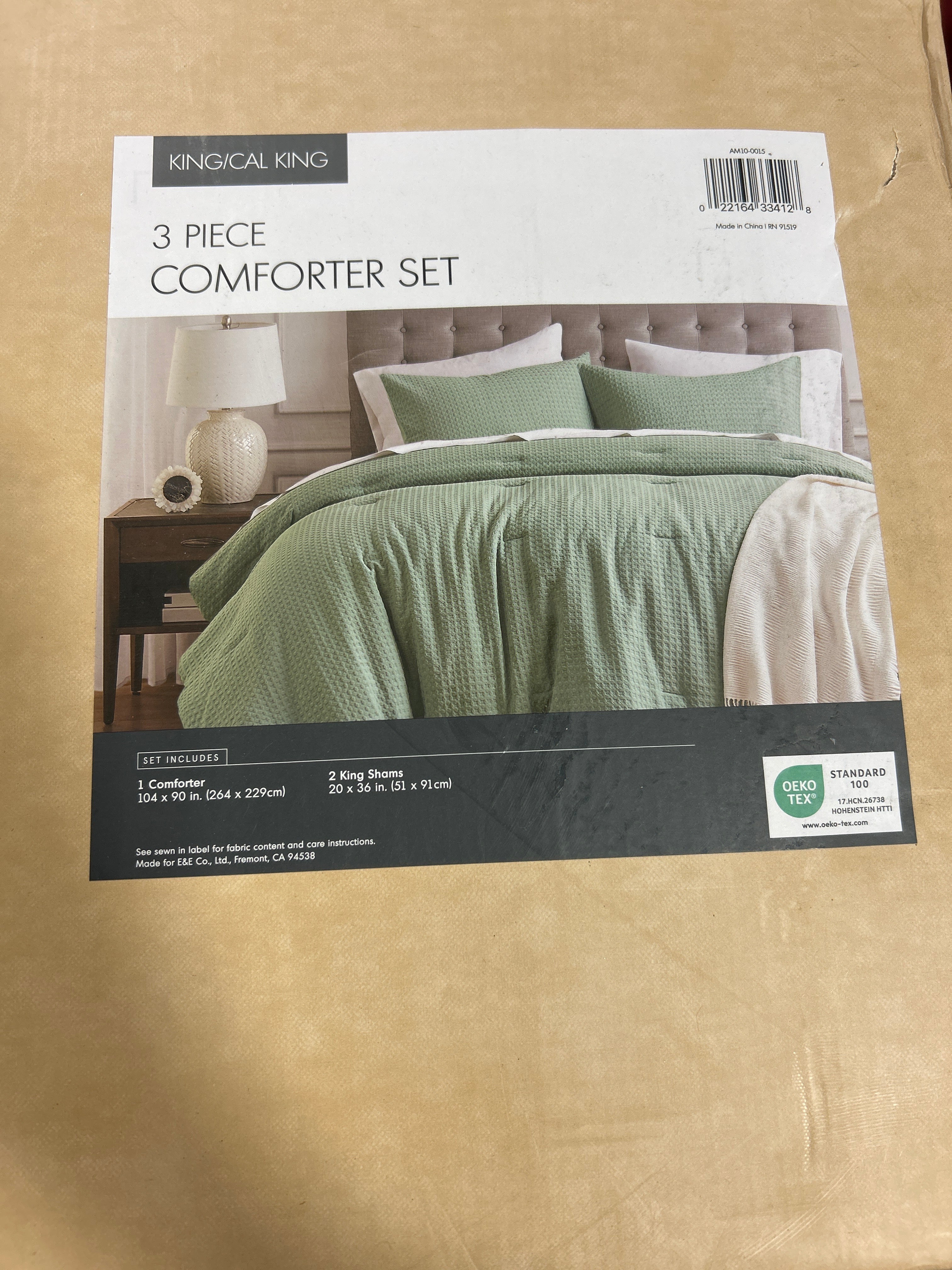 Bedsure Waffle Comforter Set - King