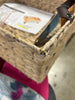 Adaline Classic Farmhouse Handwoven Hyacinth Rectangular Underbed Storage Bin with Wheels and Handles
