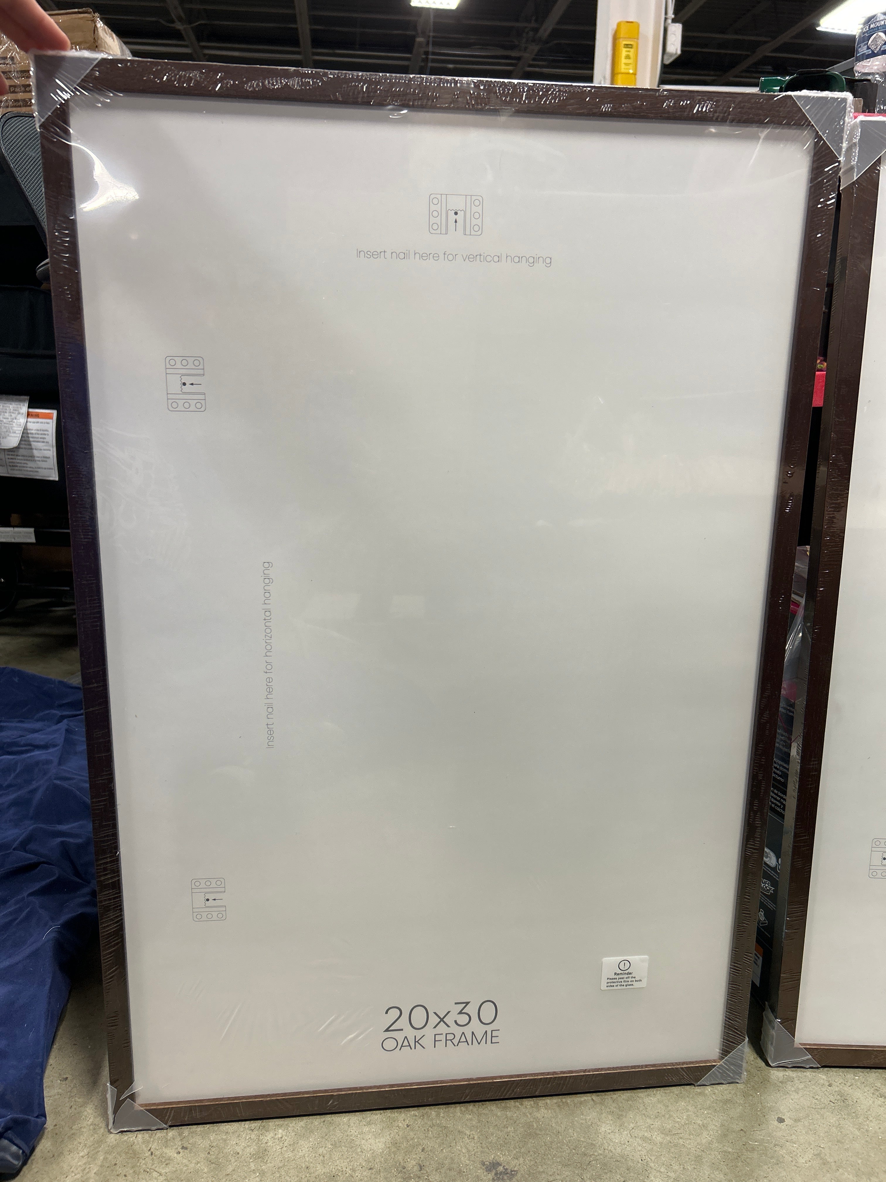 Oak Wood Single Picture Frame with Plexiglass Cover 1-Piece