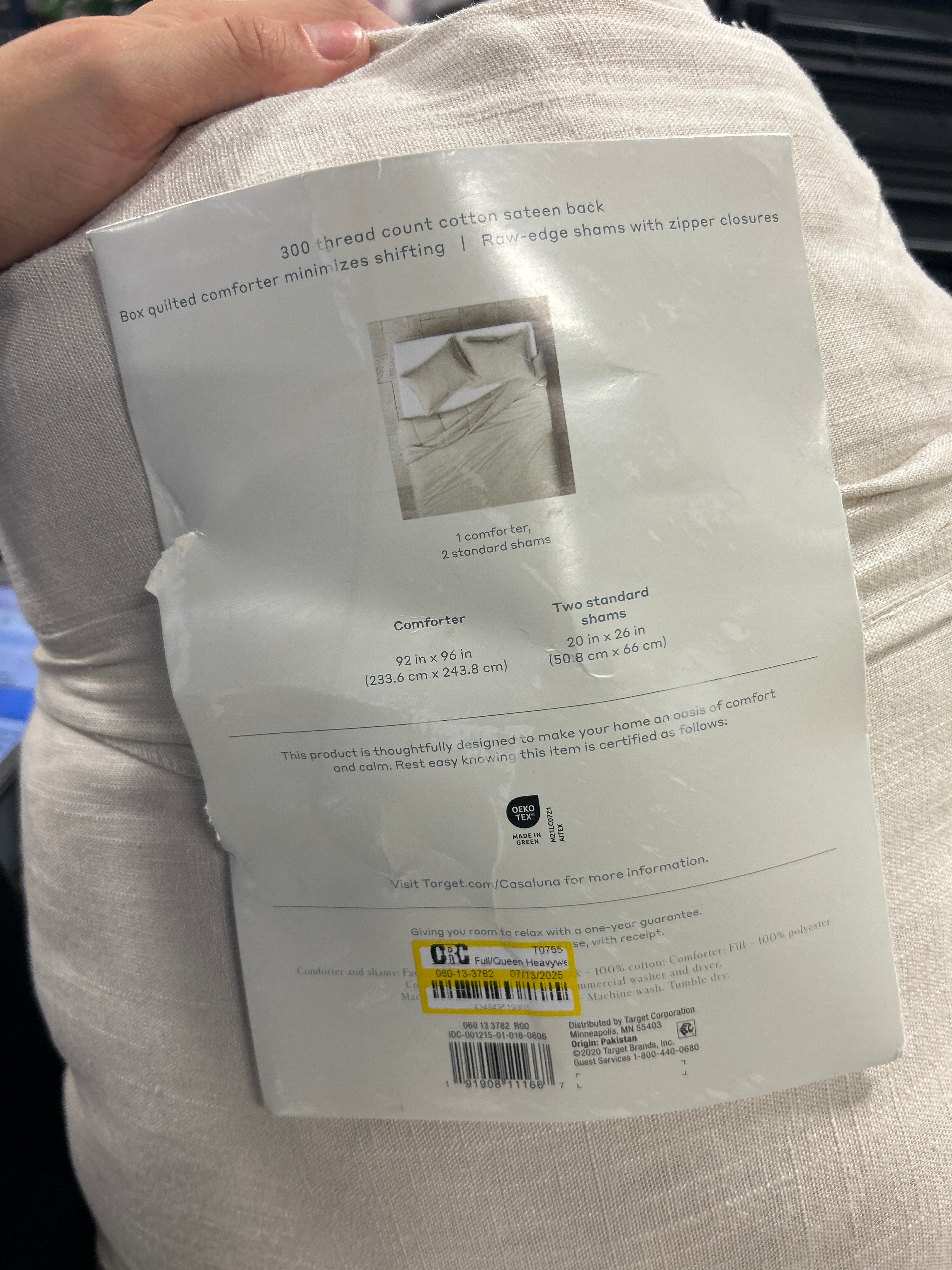 Heavyweight Linen Blend Comforter & Sham Set Full/Queen