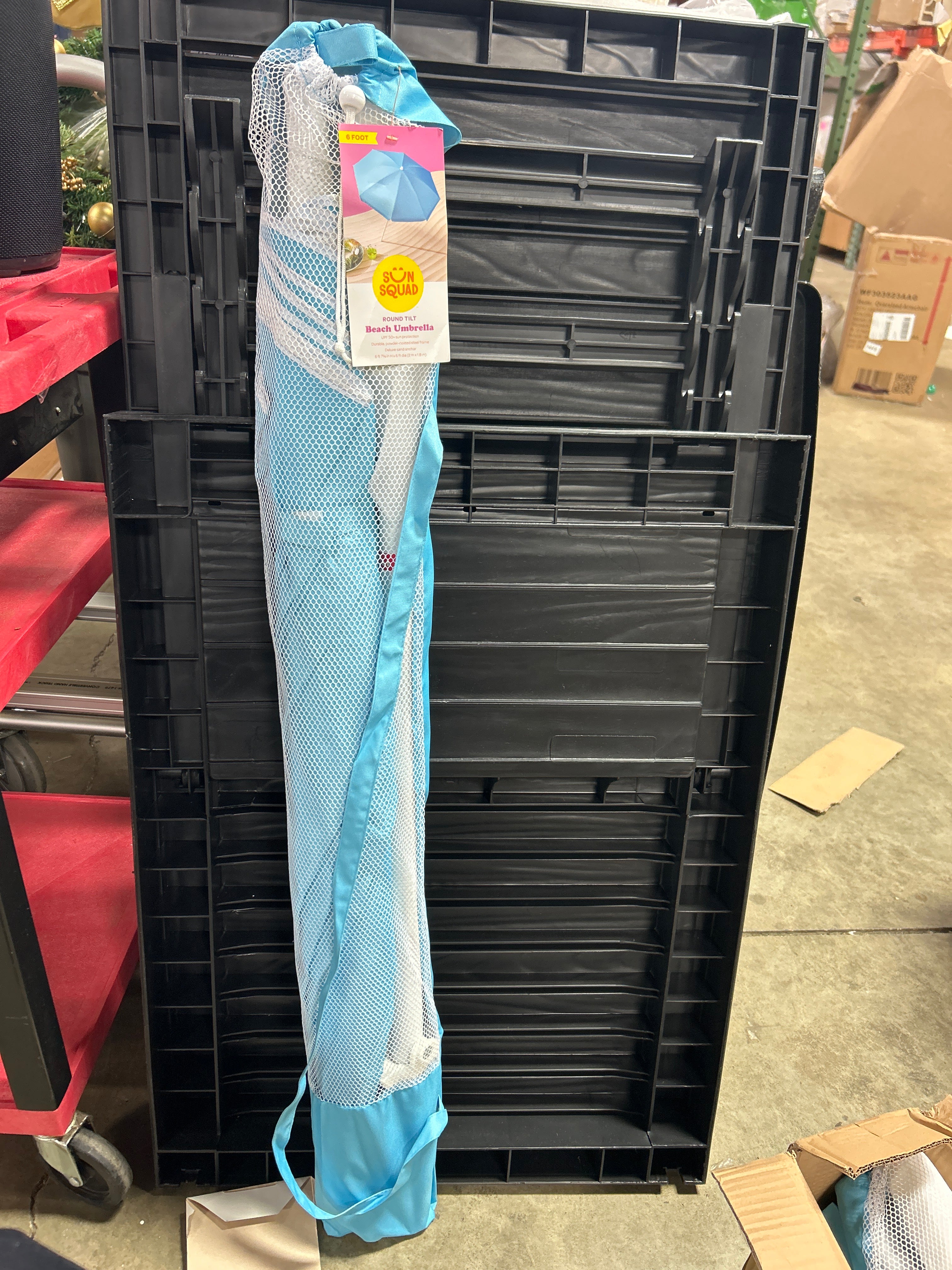 Round Outdoor Patio Beach Umbrella Blue