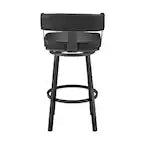 Lorin Black Open Back Metal Counter Stool with Faux Leather Seat