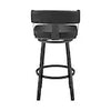 Lorin Black Open Back Metal Counter Stool with Faux Leather Seat