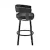 Lorin Black Open Back Metal Counter Stool with Faux Leather Seat