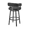 Lorin Black Open Back Metal Counter Stool with Faux Leather Seat