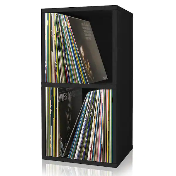 zBoard Black 2-Shelf Vinyl Record and LP Record Album Storage Shelf