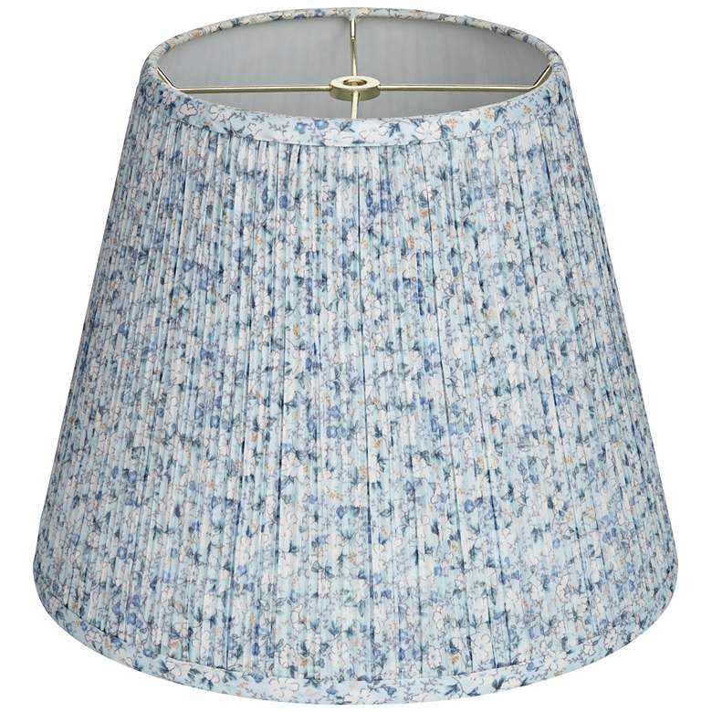 Blue Floral Pleated Empire Lamp Shade (Spider)