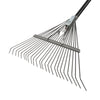 Garden Rake, Metal Tine Leaf Rake with Fiberglass Handle, Black