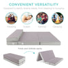 Folding Portable Queen Mattress Topper w/ Carry Case, Washable Cover - Gray