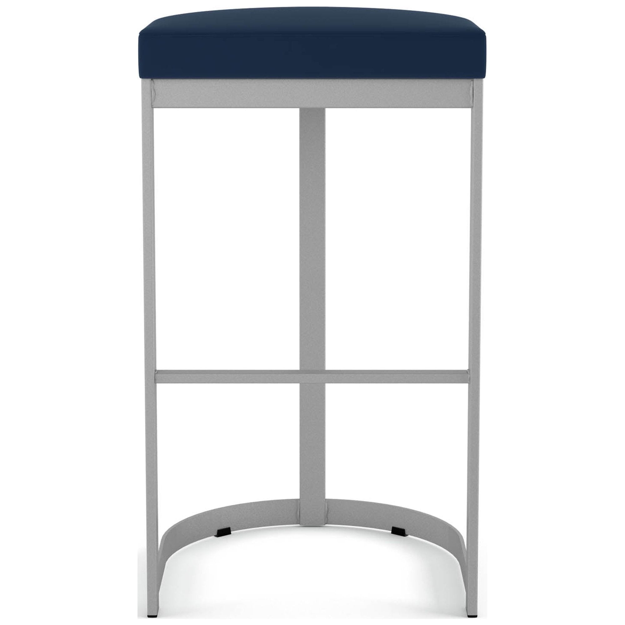 Lester Counter Stool - Blue Polyurethane / Shiny Grey Metal