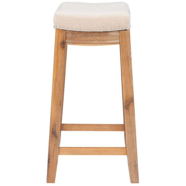 Transitional Upholstered Counter Stool with Nail-Head Trim