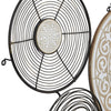 Black Metal Plate Wall Decor with Intricate Pattern