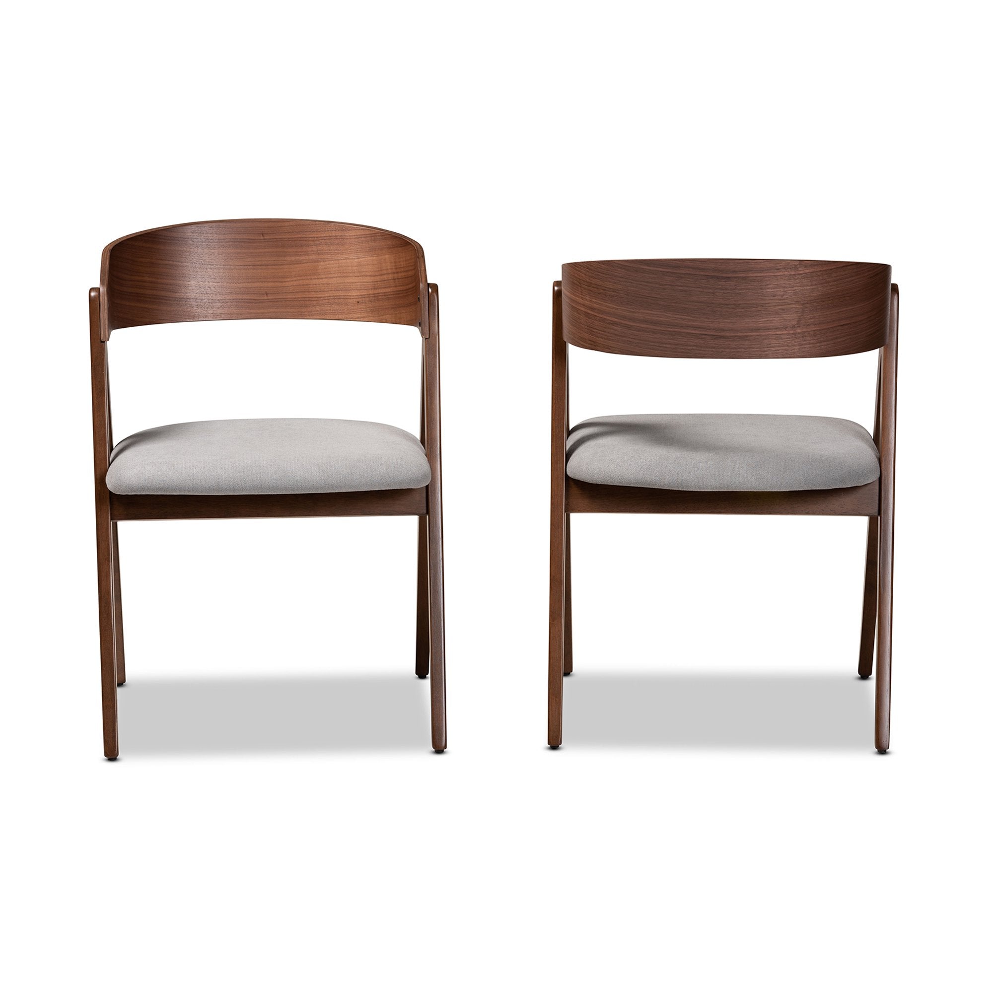 Danton Dining Chair, Set of 2, Walnut Brown/Grey