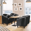 2pcs Faux Leather Accent Chair for Living Room, Black