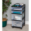 4-Drawer Storage Cart with Organizer Top, Black