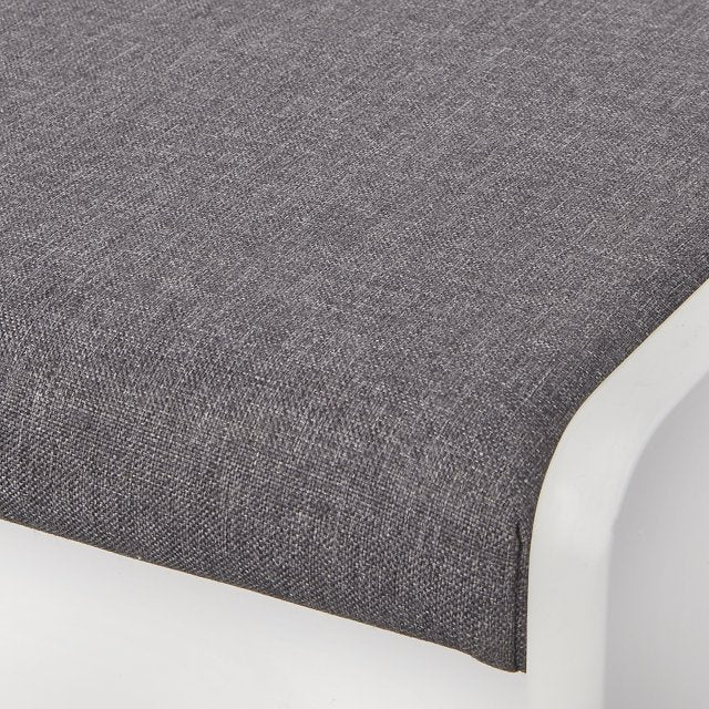 Polly 3-Piece Upholstered Dining Nook Set, White Finish with Gray Upholstered Seat Cushions